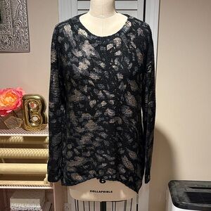 Leopard print black, grey, gold sweater tunic